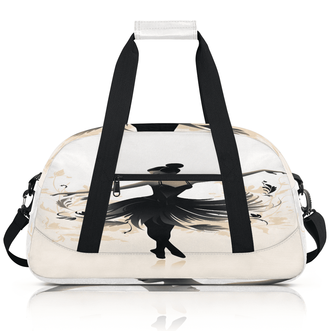 Herdesigns Ballerina Sports Duffle Bag for Women & Men, Ballet Gym Bag Dance Bag Overnight Bag Carry On Weekender Travel Bag