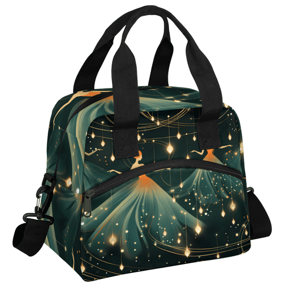 Herdesigns Ballet Dancing Insulated Lunch Bag for Women Men Adults Large Reusable Lunch Box Ballet Dance Theme Leakproof Cooler Tote Bags with Adjustable Shoulder Strap