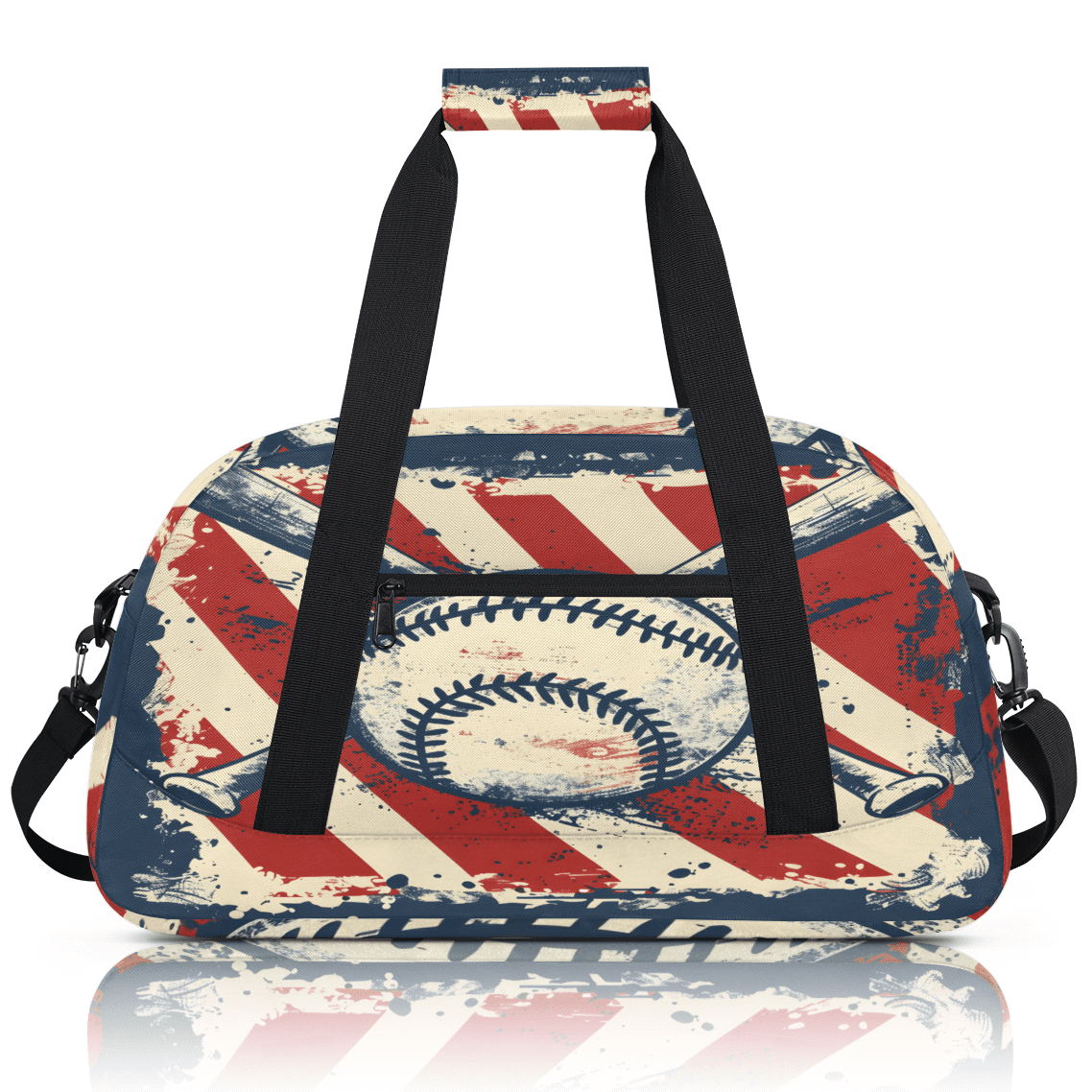 Herdesigns Baseball Ball Sports Sports Duffle Bag for Women & Men, Gym Bag Dance Bag Overnight Bag Carry On Weekender Travel Bag