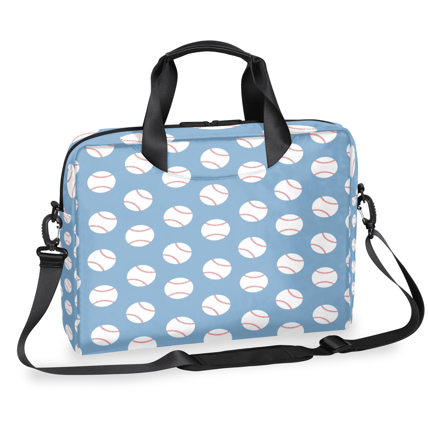 Herdesigns Baseball Blue Laptop Bag for Women Men, Computer Case Briefcase Messenger Bags, 15-15.6 inch Laptop Sleeve Shoulder Bag