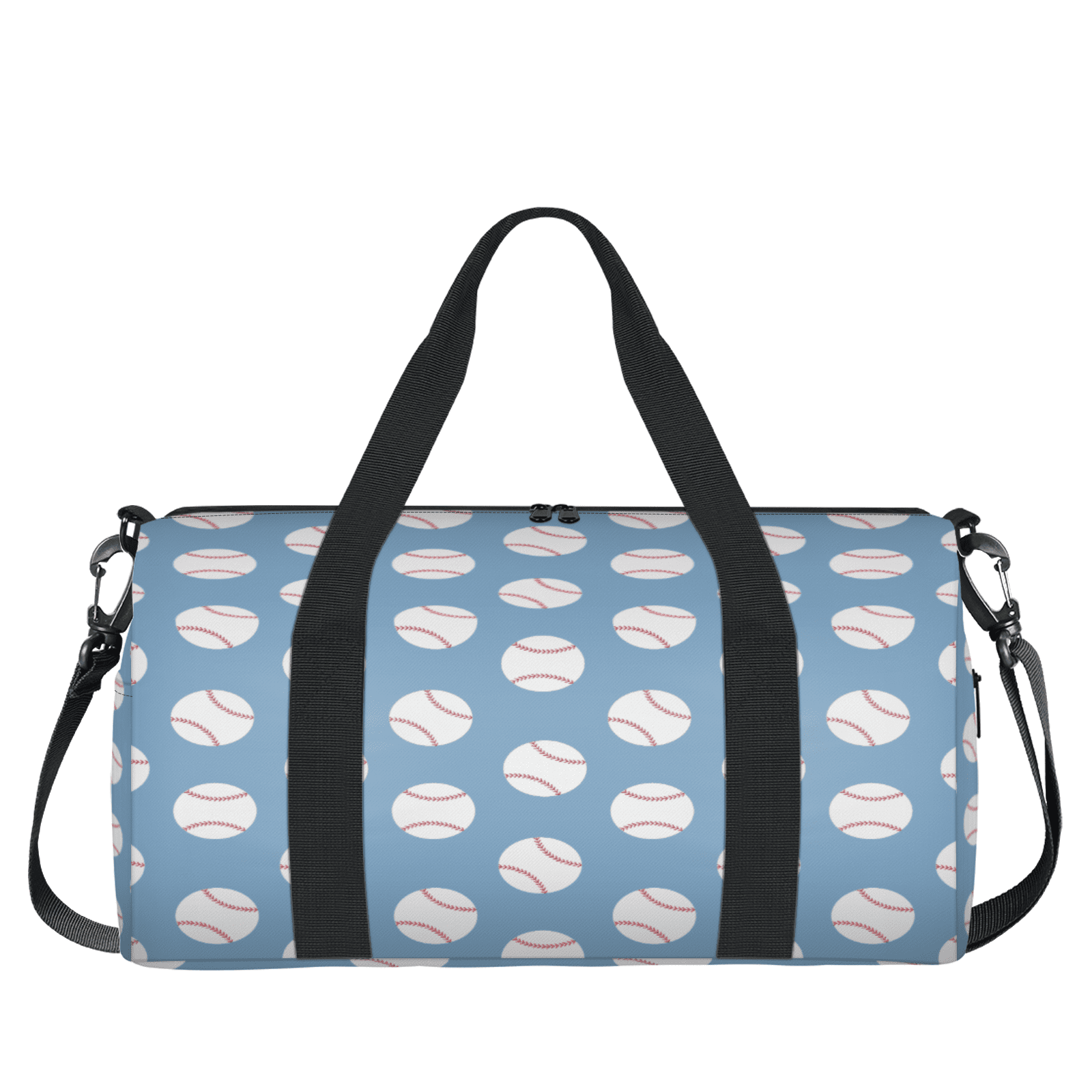 Herdesigns Baseball Blue Travel Duffle Bag Sports Yoga Weekender Overnight Carry on Workout Bags Lightweight Waterproof Gym Tote Bag for Women