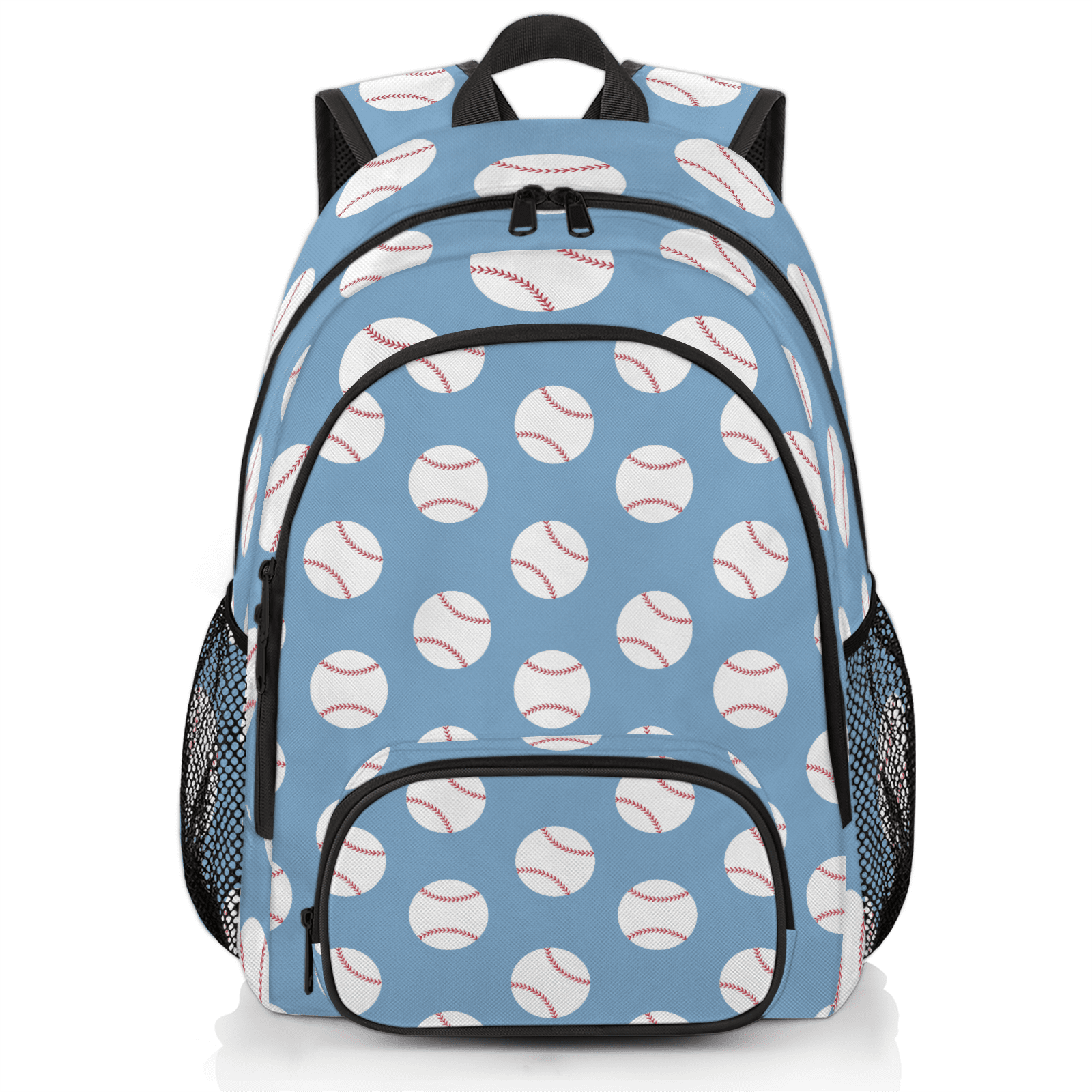Herdesigns Baseball Blue Travel Laptop Backpack, Waterproof Computer Bag for Women Men Adult, 18.3 Inch Large Work Nurse Teacher Bags Casual Daypack