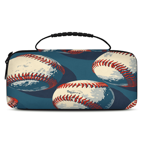 Herdesigns Baseball Carry Case Compatible with Nintendo Switch 2017 & Oled 2021, with 20 Game Card Slots, Ball Sports Portable Travel Carrying Case Pouch for Accessories & Games