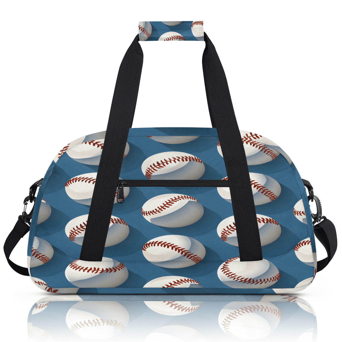 Herdesigns Baseball Pattern Sports Duffle Bag for Women & Men, Gym Bag Dance Bag Overnight Bag Carry On Weekender Travel Bag