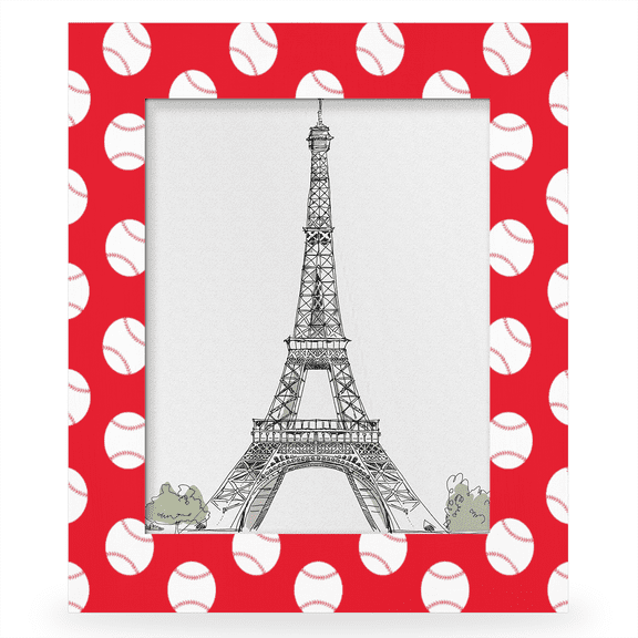 Herdesigns Baseball Red 11x14 Photo Frame, Wooden Picture Frame Fits 11x14in Photo, Wall Hanging or Tabletop Display