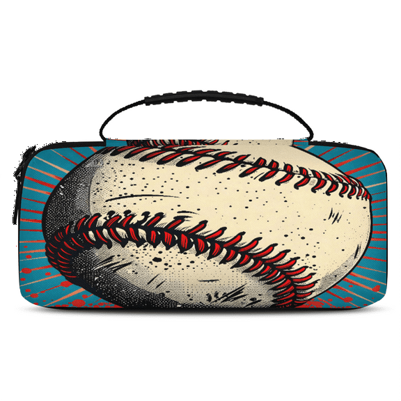 Herdesigns Baseball Sports Carrying Case for Nintendo Switch OLED Model 2021 & Switch 2017 with 20 Game Card Slots, Portable Travel Carry Case for Accessories and Console