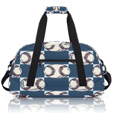 Herdesigns Baseball Sports Duffle Bag for Women & Men, Baseball Print Gym Bag Dance Bag Overnight Bag Carry On Weekender Travel Bag