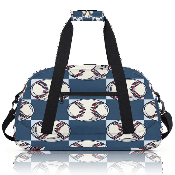 Herdesigns Baseball Sports Duffle Bag for Women & Men, Baseball Print Gym Bag Dance Bag Overnight Bag Carry On Weekender Travel Bag