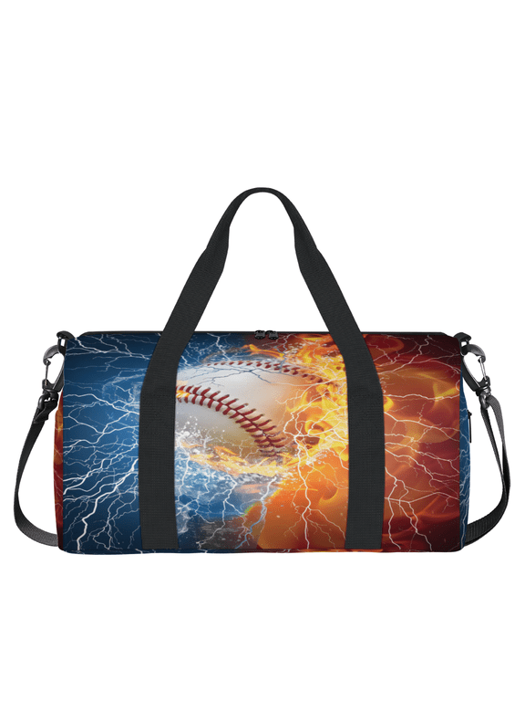Baseball Sports Theme Travel Duffle Bag Sports Yoga Weekender Overnight Carry on Workout Bags Lightweight Waterproof Gym Tote Bag for Women