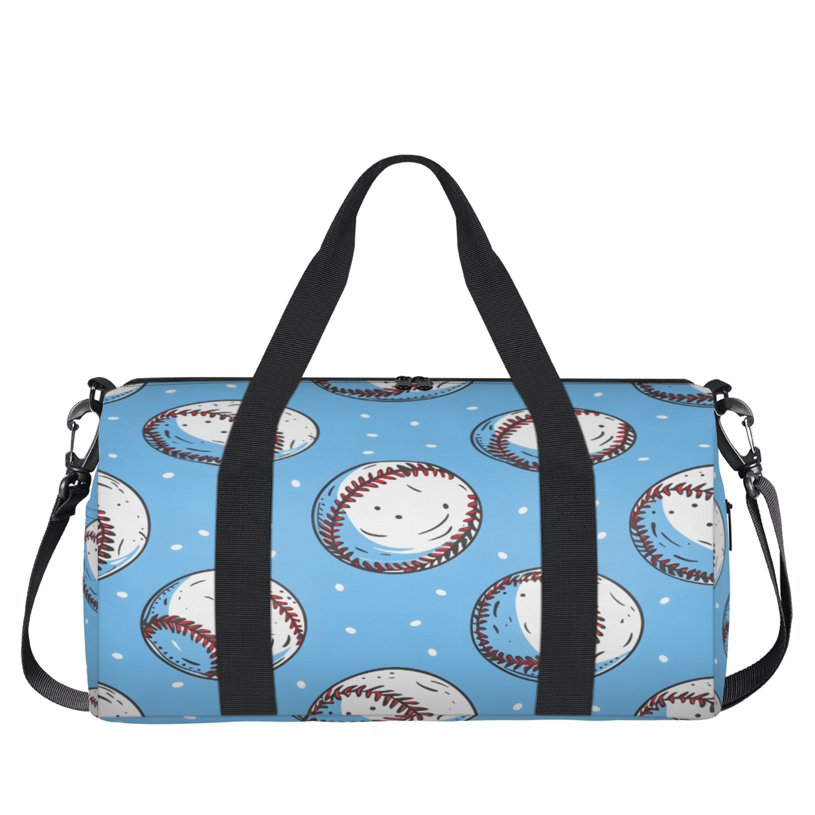 Herdesigns Baseball Sports Travel Duffle Bag Sports Yoga Weekender Overnight Carry on Workout Bags Lightweight Waterproof Gym Tote Bag for Women Cool Ball