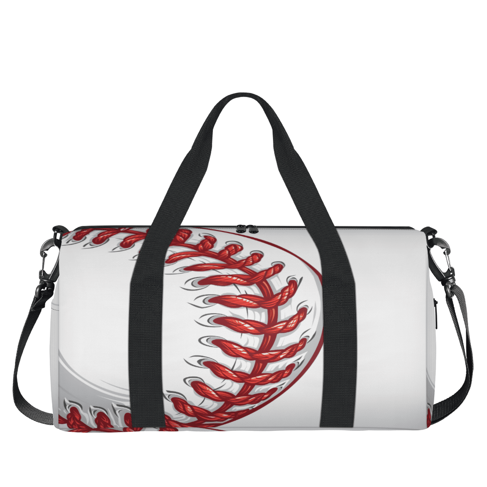 Herdesigns Baseball Travel Duffle Bag Sports Yoga Weekender Overnight Carry on Workout Bags Lightweight Waterproof Gym Tote Bag for Women Red Ball Sports