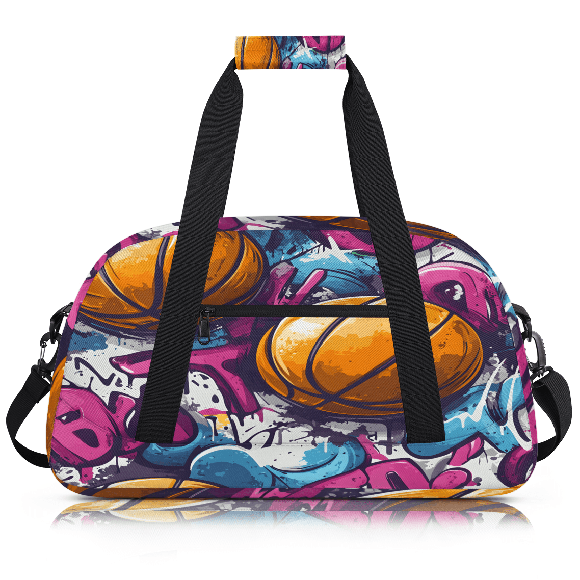 Herdesigns Basketball Duffle Bag for Women & Men, Gym Bag Dance Bag Overnight Bag Carry On Weekender Travel Bag