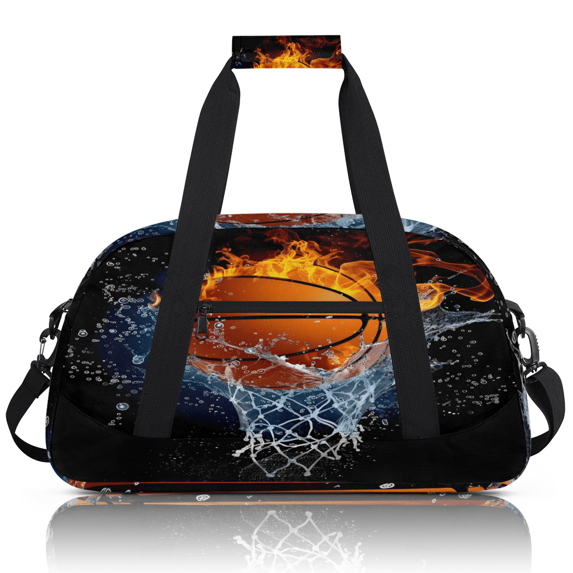 Herdesigns Basketball Sports Duffle Bag for Women & Men, Gym Bag Dance Bag Overnight Bag Carry On Weekender Travel Bag