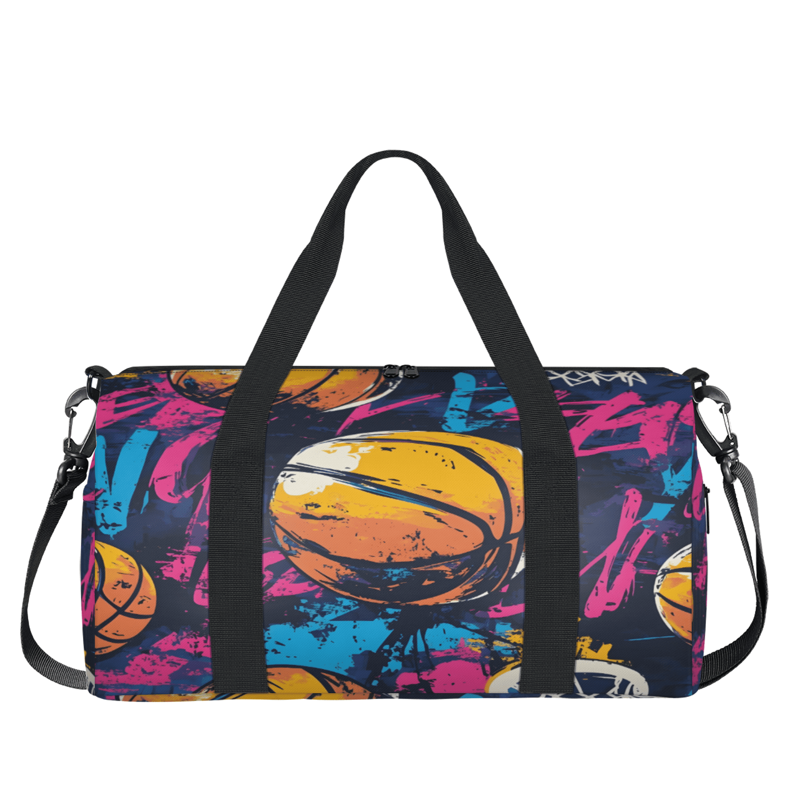 Herdesigns Basketball Sports Gym Bag for Women, Duffle Bag for Travel Sport, Lightweight Waterproof Carry on Weekender Dance Yoga Workout Bags