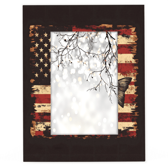 Herdesigns Bass Fish Fishing 4x6 Picture Frame Wood Photo Frame Table Display or Wall Hanging Decoration for Vertical or Horizontal Display