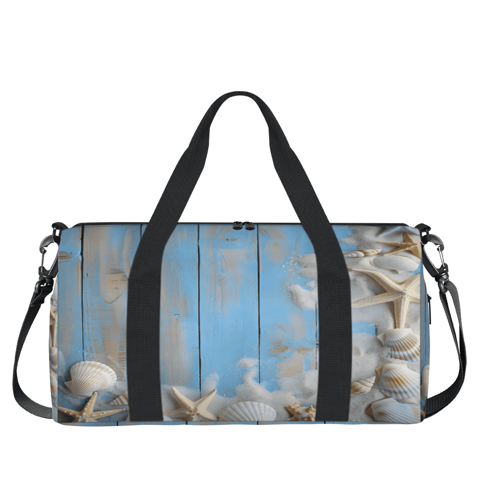 Herdesigns Beach Theme Travel Duffle Bag Sports Yoga Weekender Overnight Carry on Workout Bags Lightweight Waterproof Gym Tote Bag for Women