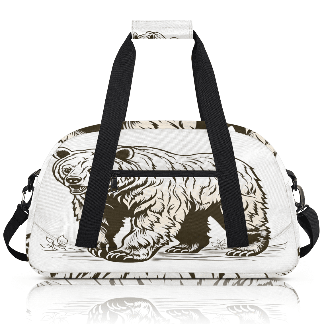Herdesigns Bear Sports Duffle Bag for Women & Men, Forest Animals Gym Bag Dance Bag Overnight Bag Carry On Weekender Travel Bag