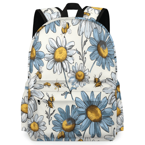 Herdesigns Bee Daisy Backpack for Men Women Large Capacity Laptop Backpack Casual Daypack for Work Travel