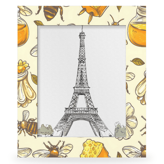 Herdesigns Bee Flower 11x14 Photo Frame, Wooden Picture Frame Fits 11x14in Photo, Wall Hanging or Tabletop Display