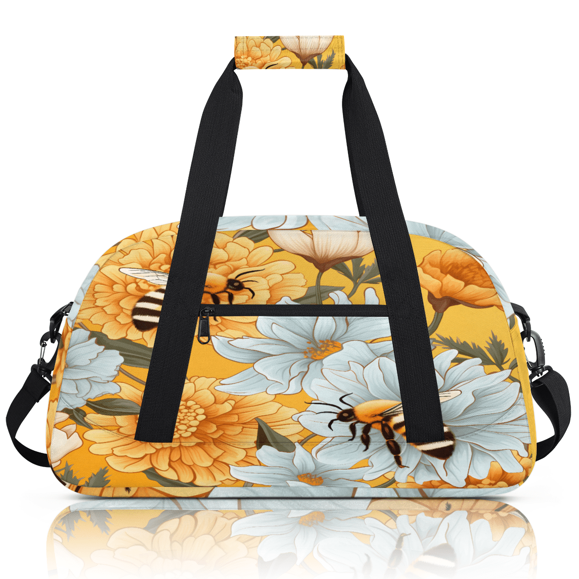 Herdesigns Bee Sports Duffle Bag for Women & Men, Gym Bag Dance Bag Overnight Bag Carry On Weekender Travel Bag