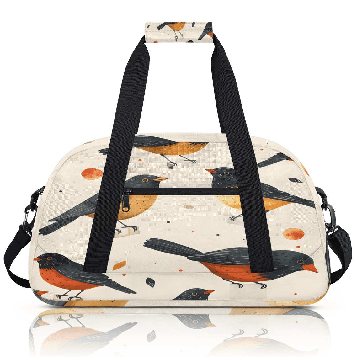 Herdesigns Bird Sports Duffle Bag for Women & Men, Bird Print Gym Bag Dance Bag Overnight Bag Carry On Weekender Travel Bag