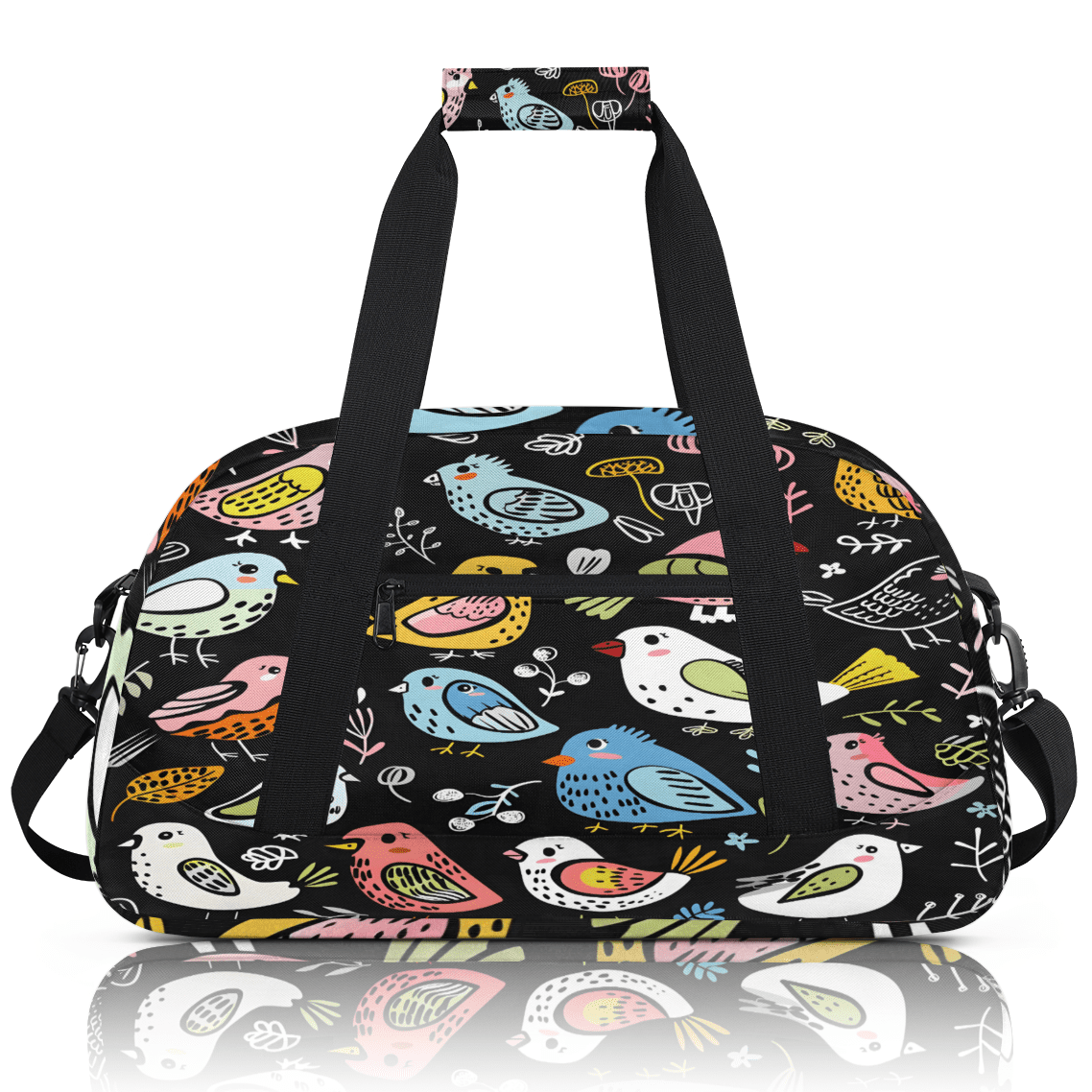 Herdesigns Birds Sports Duffle Bag for Women & Men, Gym Bag Dance Bag Overnight Bag Carry On Weekender Travel Bag