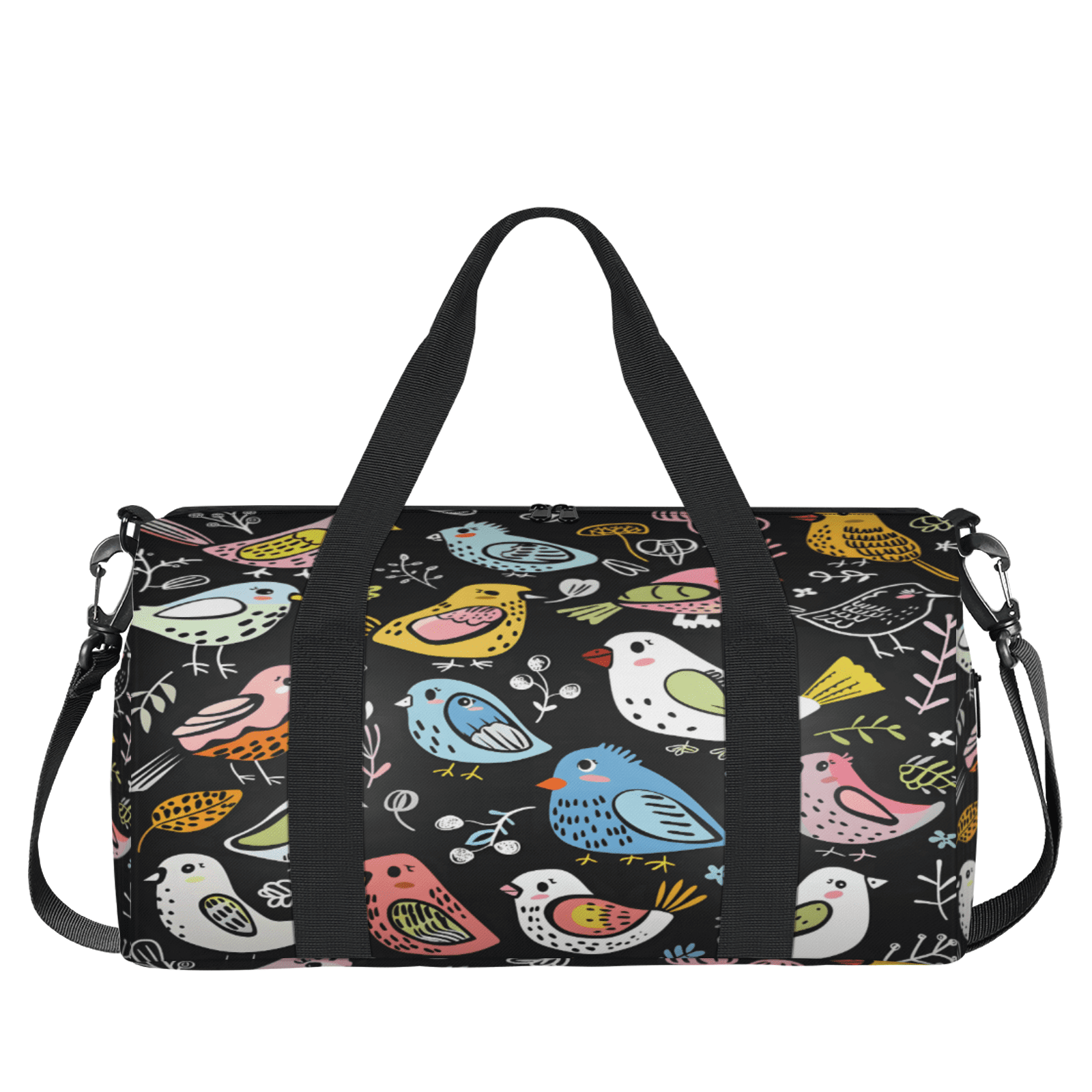 Herdesigns Birds Travel Duffle Bag Sports Yoga Weekender Overnight Carry on Workout Bags Lightweight Waterproof Gym Tote Bag for Women
