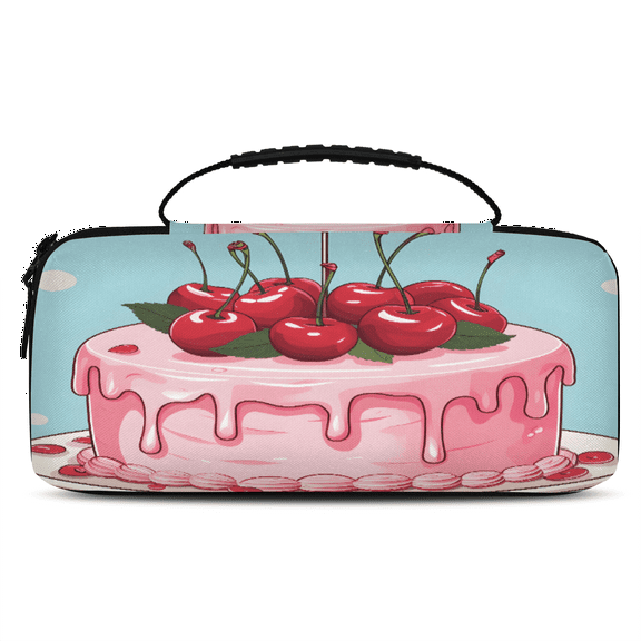 Herdesigns Birthday Cake Carry Case Compatible with Nintendo Switch 2017 & Oled 2021, with 20 Game Card Slots, Birthday Theme Portable Travel Carrying Case Pouch for Accessories & Games