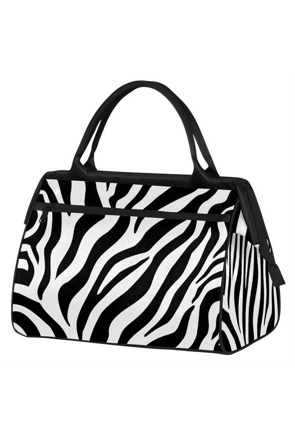 Black And White Zebra Weekender Travel Duffel Bag Carry On Overnight Gym Hospital Bag Personal Item Travel Bag