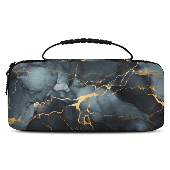 Herdesigns Black Marble Carrying Case for Nintendo Switch 2 with 20 Game Card Slots, Portable Travel Carry Case for Accessories and Console