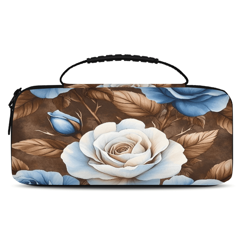 Brown and Blue Patterned Travel Case LARK Vintage Tapestry Weekend Carry on Bag Retro Overnight  main image 4