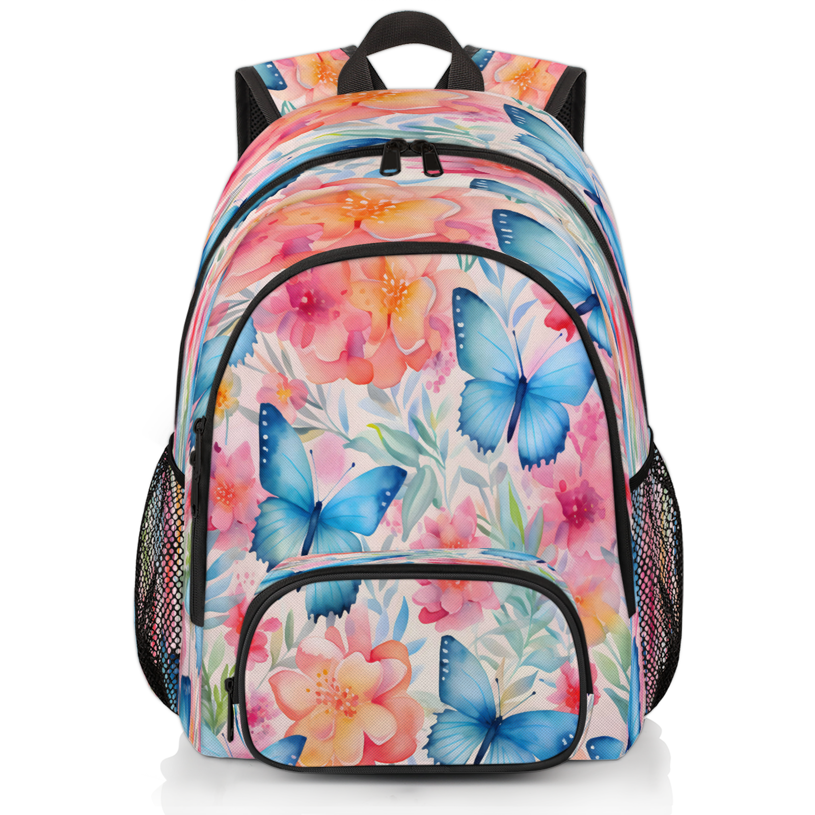 Floral Cream Women\'s Backpack with Pink & Blue Accents Bravo! Women main image 3