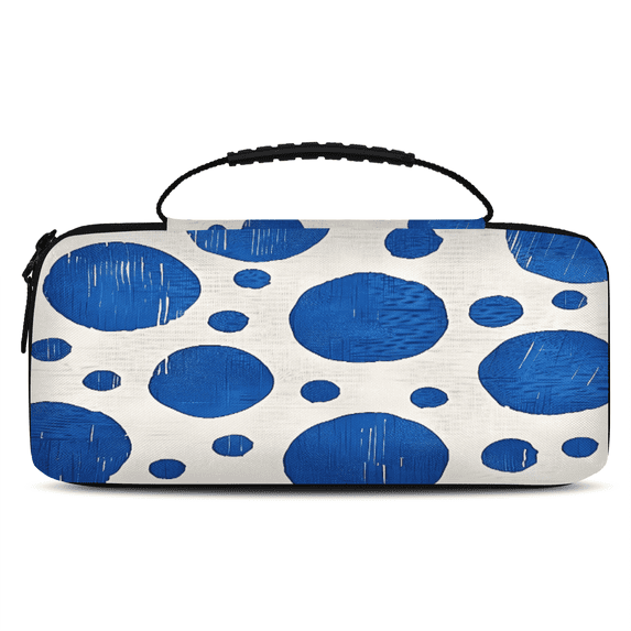 Herdesigns Blue Carry Case Compatible with Nintendo Switch 2, with 20 Game Card Slots, Polka Dots Portable Travel Carrying Case Pouch for Accessories & Games