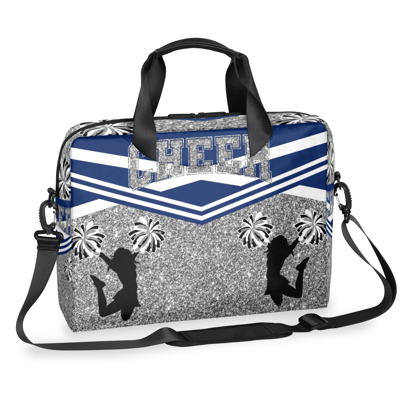 Herdesigns Blue Cheerleading Laptop Bag for Women Men, Computer Case Briefcase Messenger Bags, 15-15.6 inch Laptop Sleeve Shoulder Bag