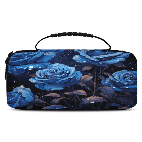 Herdesigns Blue Flower Carrying Case for Nintendo Switch 2 with 20 Game Card Slots, Portable Travel Carry Case for Accessories and Console