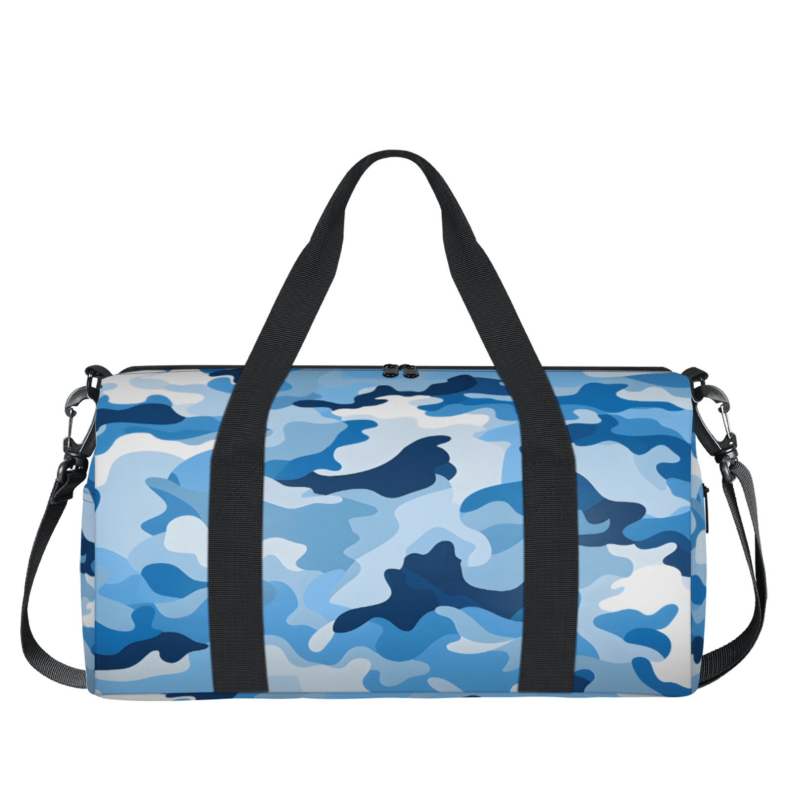Herdesigns Blue Gym Bag for Women, Duffle Bag for Travel Sport, Camo Lightweight Waterproof Carry on Weekender Dance Yoga Workout Bags