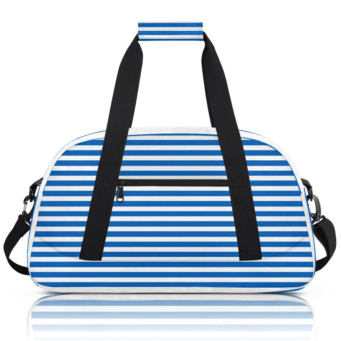 Herdesigns Blue Striped Sports Duffle Bag for Women & Men, Gym Bag Dance Bag Overnight Bag Carry On Weekender Travel Bag