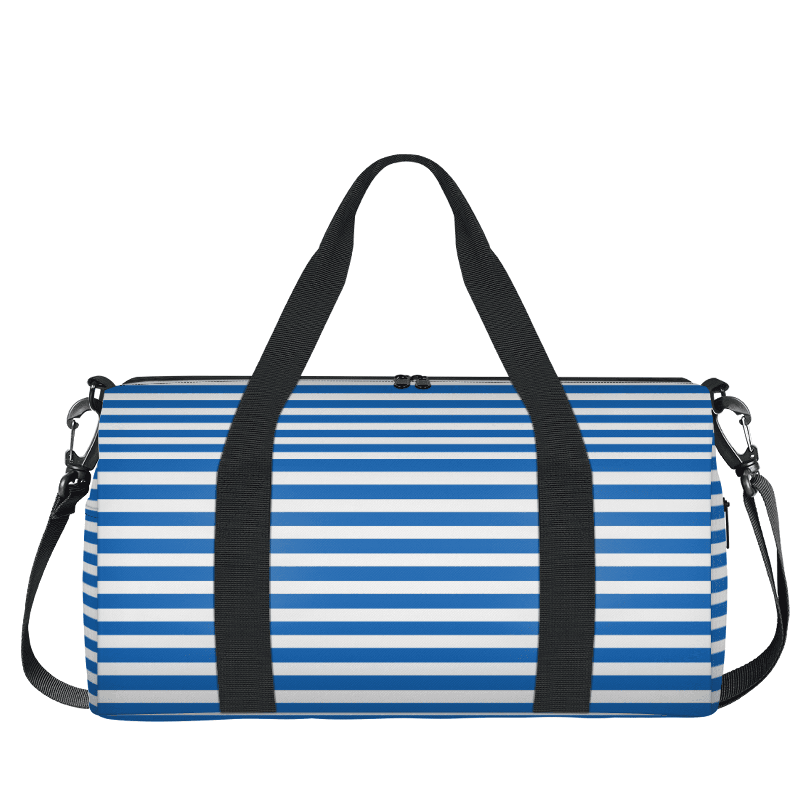 Herdesigns Blue Striped Travel Duffle Bag Sports Yoga Weekender Overnight Carry on Workout Bags Lightweight Waterproof Gym Tote Bag for Women