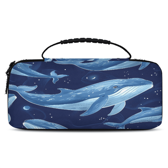 Herdesigns Blue Whale Carry Case Compatible with Nintendo Switch 2, with 20 Game Card Slots, Ocean Sea Theme Portable Travel Carrying Case Pouch for Accessories & Games