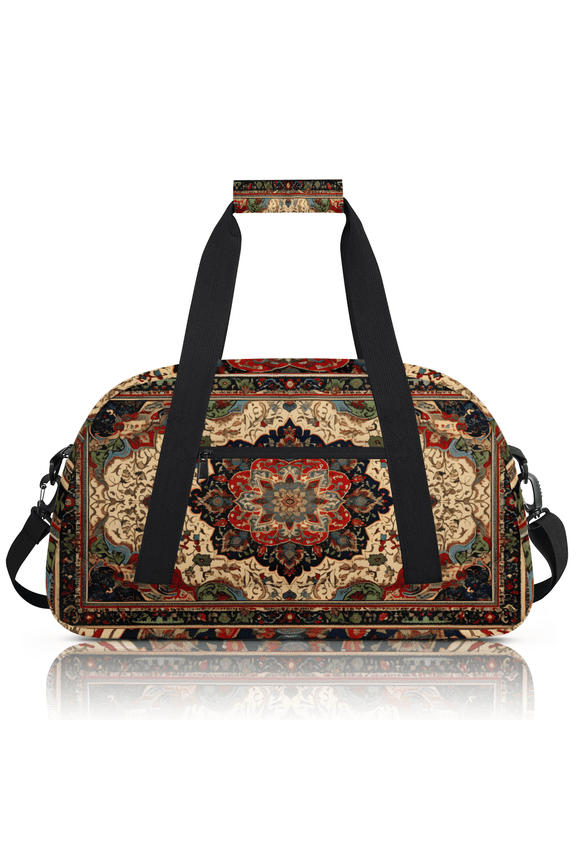 Bohemian Mandala Sports Duffle Bag for Women & Men, Floral Boho Gym Bag Dance Bag Overnight Bag Carry On Weekender Travel Bag