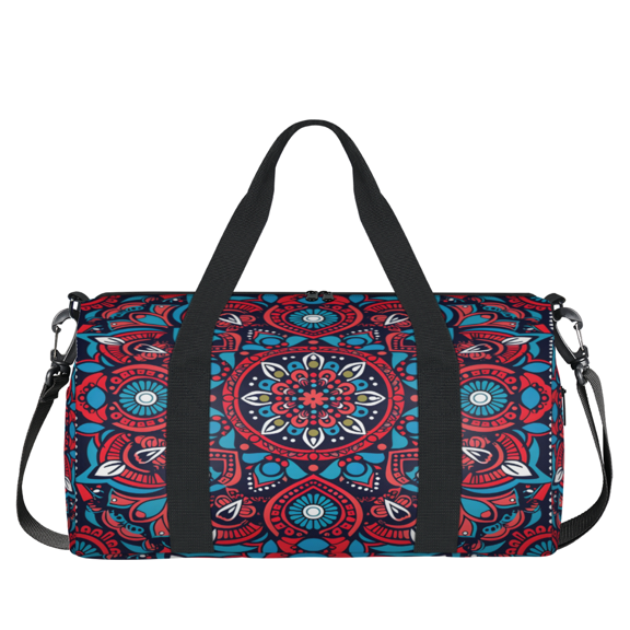 Herdesigns Bohemian Mandala Travel Duffle Bag Sports Yoga Weekender Overnight Carry on Workout Bags Lightweight Waterproof Gym Tote Bag for Women