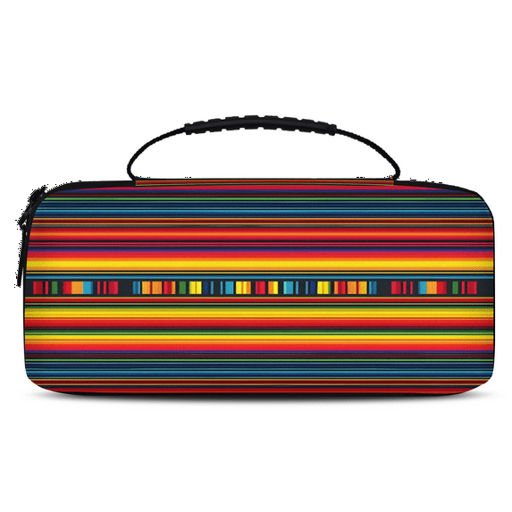 Herdesigns Bohemian Striped Carry Case Compatible with Nintendo Switch 2, with 20 Game Card Slots, Boho Colorful Striped Portable Travel Carrying Case Pouch for Accessories & Games
