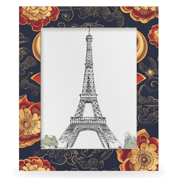 Herdesigns Boho 8x10 Picture Frame, Bull Cow Wood Photo Frame for Wall & Tabletop, Vertical & Horizontal Display Home Decor
