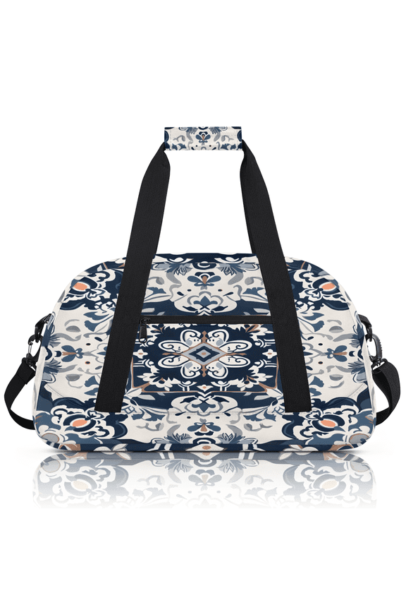 Boho Bohemian Sports Duffle Bag for Women & Men, Vintage Floral Gym Bag Dance Bag Overnight Bag Carry On Weekender Travel Bag