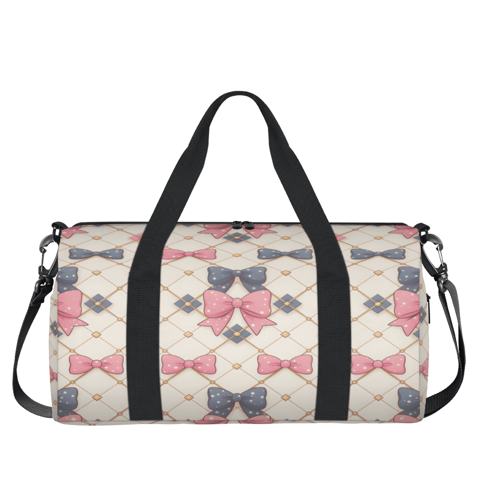 Herdesigns Boho Bow Gym Bag for Women, Duffle Bag for Travel Sport, Lightweight Waterproof Carry on Weekender Dance Yoga Workout Bags