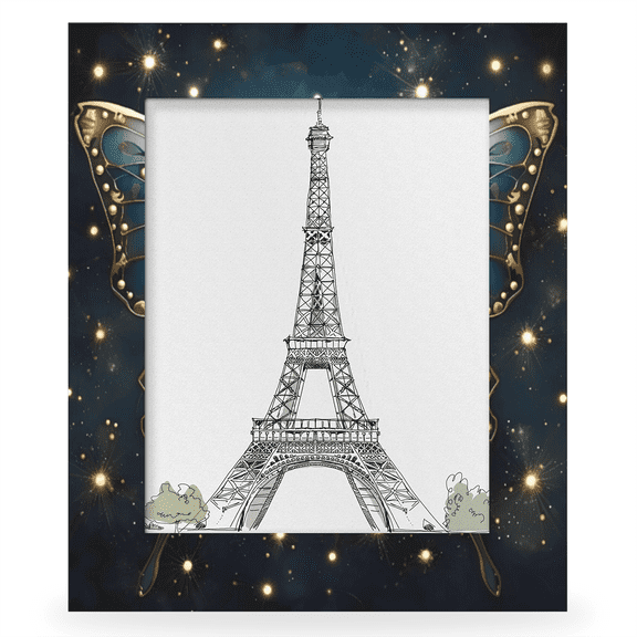 Herdesigns Boho Butterfly 8x10 Picture Frame, Wood Photo Frame for Wall & Tabletop, Vertical & Horizontal Display Home Decor