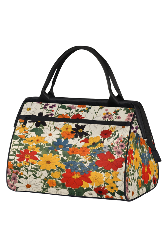 Boho Floral Overnight Weekender Bag for Women Men Watercolor Wild Flowers Carry On Overnight Travel Duffle Bag Labor Delivery Bag for Hospital