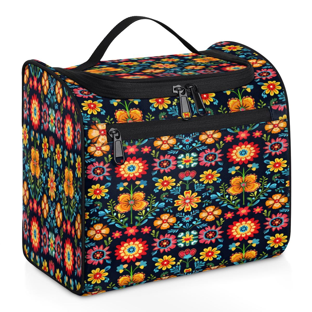 flower design travel toiletry bag TRVL - Bundle Up Hanging Stay organized in style with the Dahlia Hanging Toiletry Bag Herdesigns Boho Flower Toiletry Bag