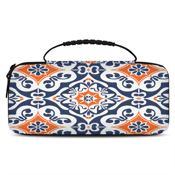 Herdesigns Boho Mexican Tile Carrying Case for Nintendo Switch OLED Model 2021 & Switch 2017 with 20 Game Card Slots, Portable Travel Carry Case for Accessories and Console