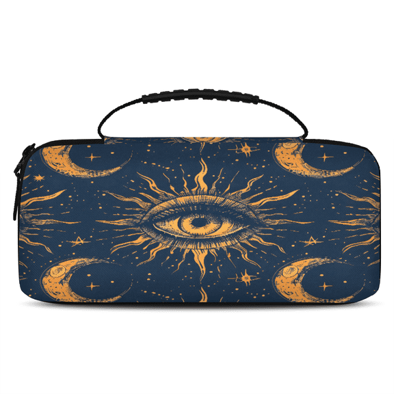 Herdesigns Boho Moon Carrying Case for Nintendo Switch OLED Model 2021 & Switch 2017 with 20 Game Card Slots, Portable Travel Carry Case for Accessories and Console